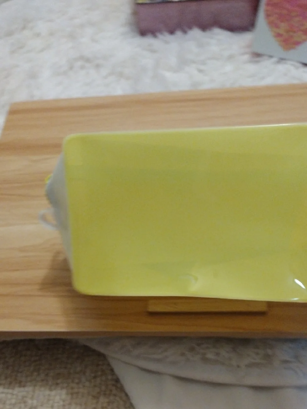 Bright Yellow & Cream Gloss Cosmetic Pouch - Women’s Travel Makeup Case Nwot